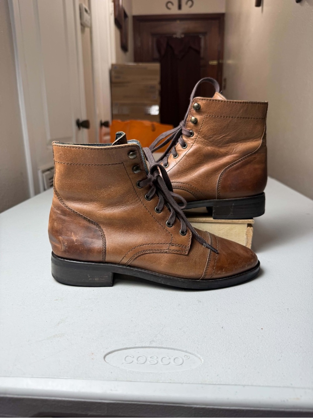 Thursday Boot Co Men’s Captain Lace-Up Brandy Leather Boots Size 7 Classic